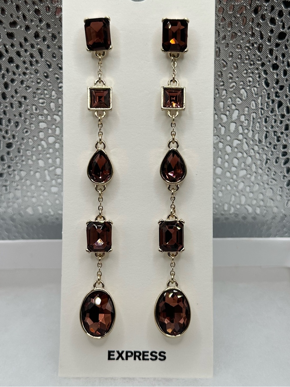 Express Linear Gem drop earrings NEW